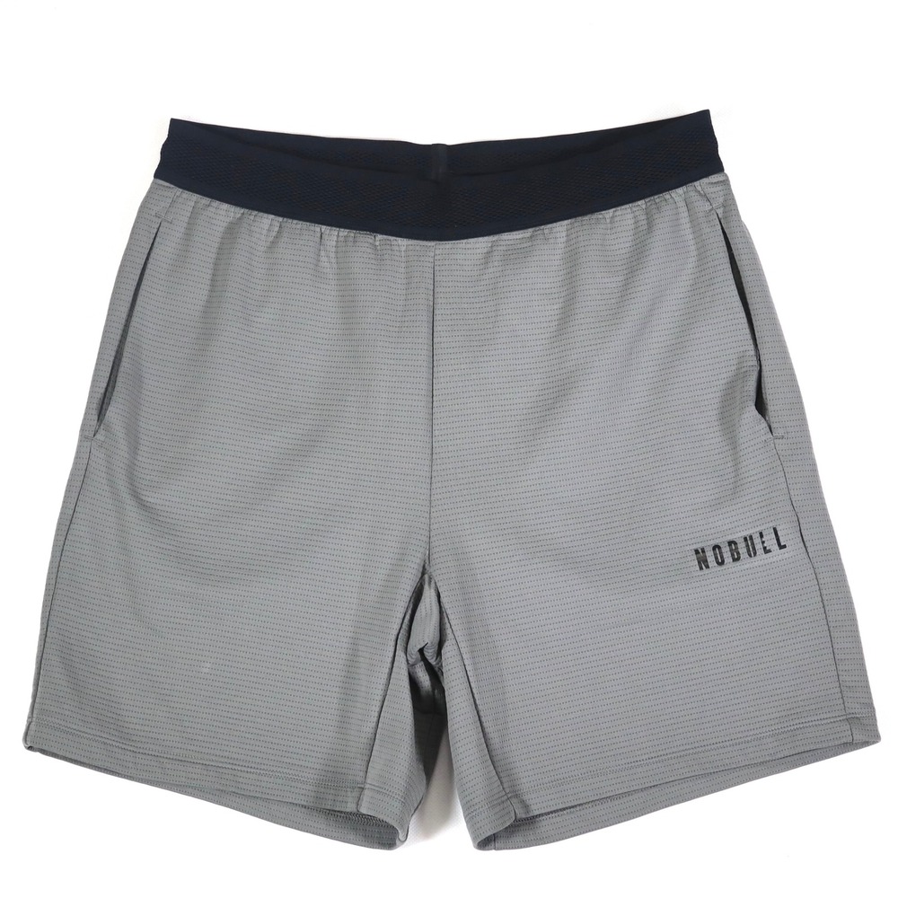 NOBULL Mesh Training Shorts Mens Medium Grey 7" Inseam Gym CrossFit Workout M